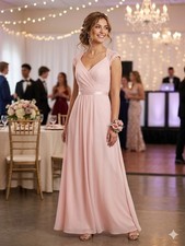 David,S BRIDAL Formal Dress SZ 4 Pink Maxi