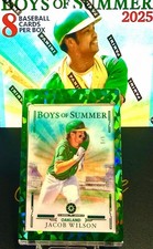 2025 Panini Boys of Summer Jacob Wilson GREEN   /5 SICK BOOKEND Athletic’s A’s