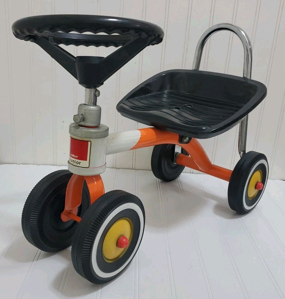 Vintage AMF Junior Tricycle Wee Wheeler RARE Orange White Wheel