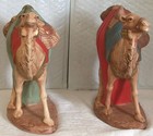 3 LG VINTAGE HOLLAND MOLD CAMELS Jeweled CHRISTMAS NATIVITY HAND PAINTED 1965 — photo 2