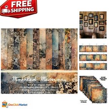 24 Sheets Vintage Decorative Scrapbook Paper Pad - 6x6 Single-Sided Craft