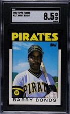 1986 Topps Traded Barry Bonds Rookie Card RC #11T SGC 8.5 NM-MT+ Pirates Giants. rookie card picture
