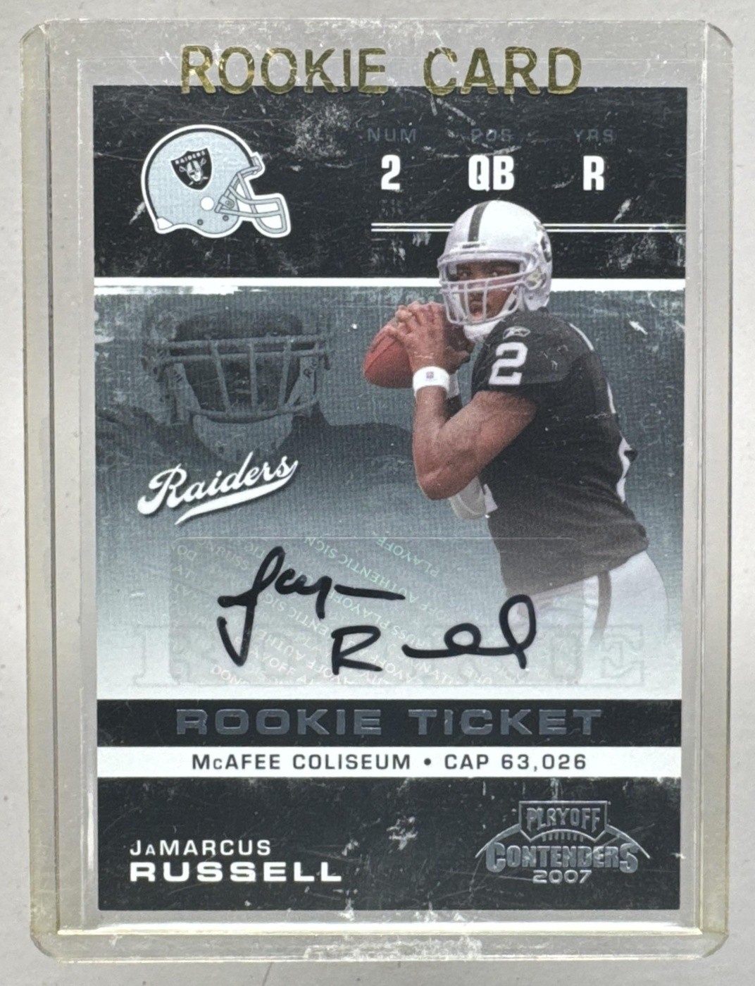 JaMarcus Russell Playoff Contenders #162 Rookie Ticket-Autograph
