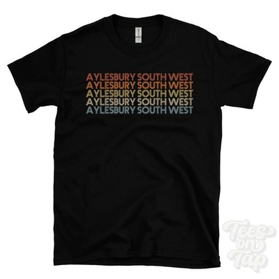 AYLESBURY SOUTH WEST WIEDERHOLTES RETRO-STIL T-SHIRT Herren & Damen UK Ortsname