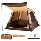 Inflatable Camping Tent with Rechargeable Pump Blow Up Cabin Tent for 4 People
