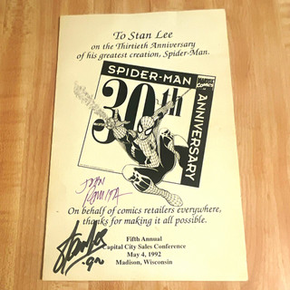 Stan Lee & John Romita Autographed 30th Anniversary Celebration Program 1992