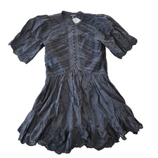 Madewell Eyelet Flutter Sleeve Mini Dress in Cotton Size 00 NWT