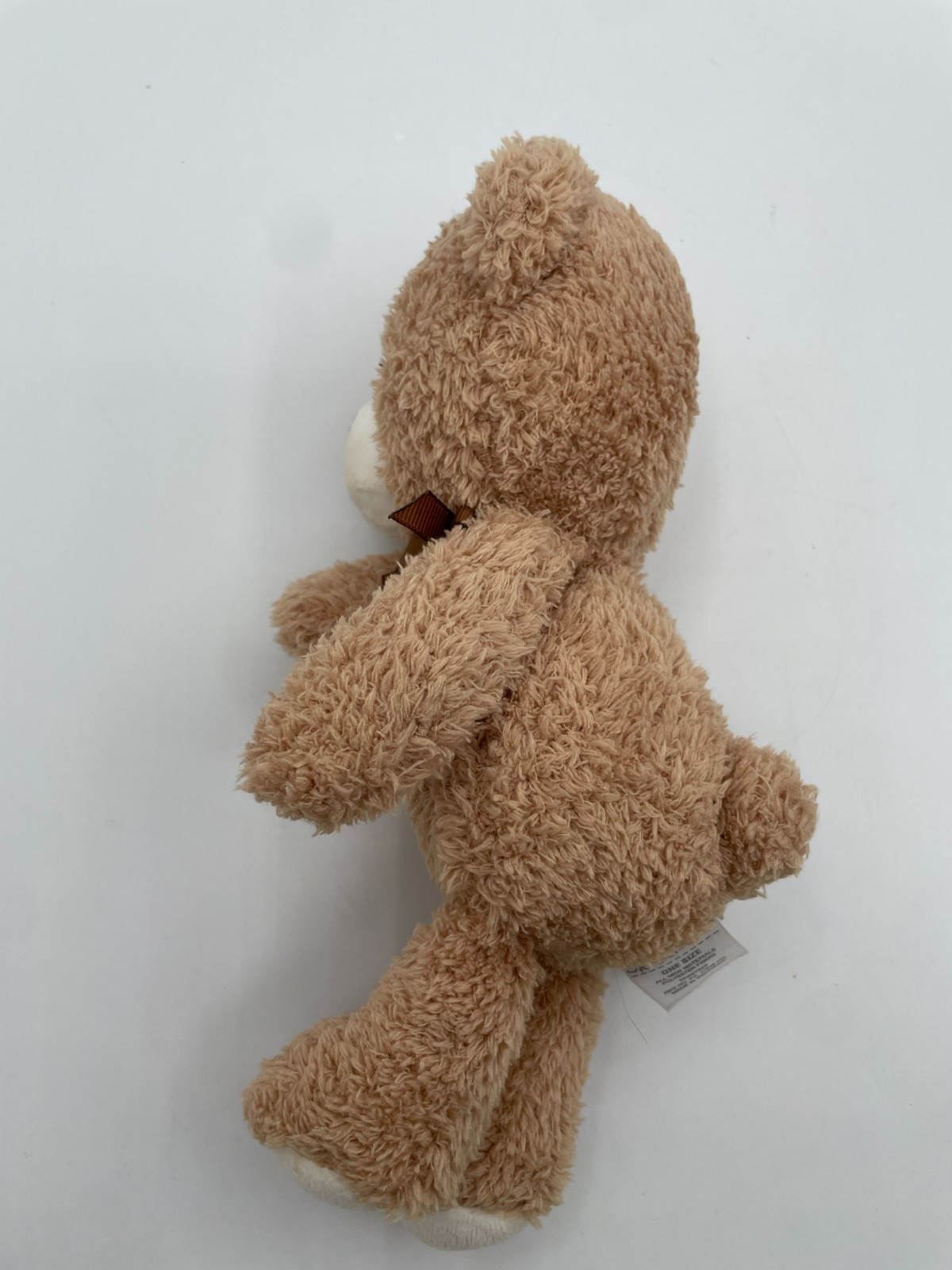 Okie Dokie Tan My First Bear Plush Rattle Brown Bow Baby 9" 2016