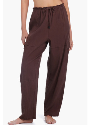 Sanctuary Espresso Coastal Crinkle Baggy Barrel Cargo Pants Size M  12200