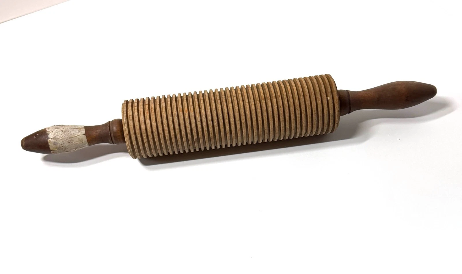 Antique Wooden Grooved Rolling Pin Norwegian Swedish Lefse 16 in x 2-1/2