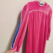 Vandemere Vintage Pink Velour Nightgown House Dress USA S Retro Princess