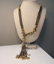 Stella & Dot Signed Gold & Gunmetal Tone Stat...