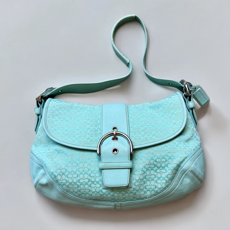 Bolso de Hombro Coach Verde Espuma de Mar Azul Soho Solapa F06808 China