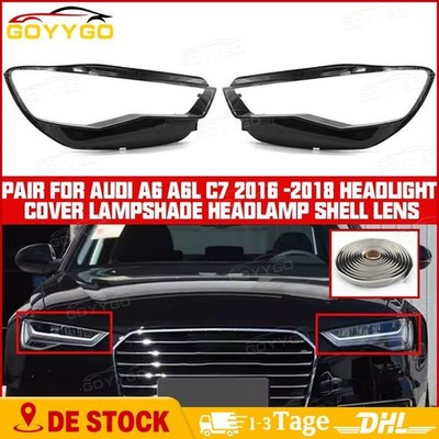 Paar Scheinwerfer Streuscheibe Abdeckung Clear Shell für Audi A6 A6L C7 2016-18