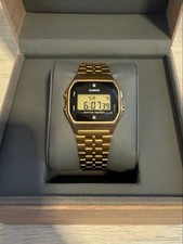 CASIO A159WGED-1 Gold Natural Diamond Digital Watch