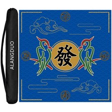Large Mahjong Mat with Carrying Bag, Anti Slip and Noise Large, Blue 2