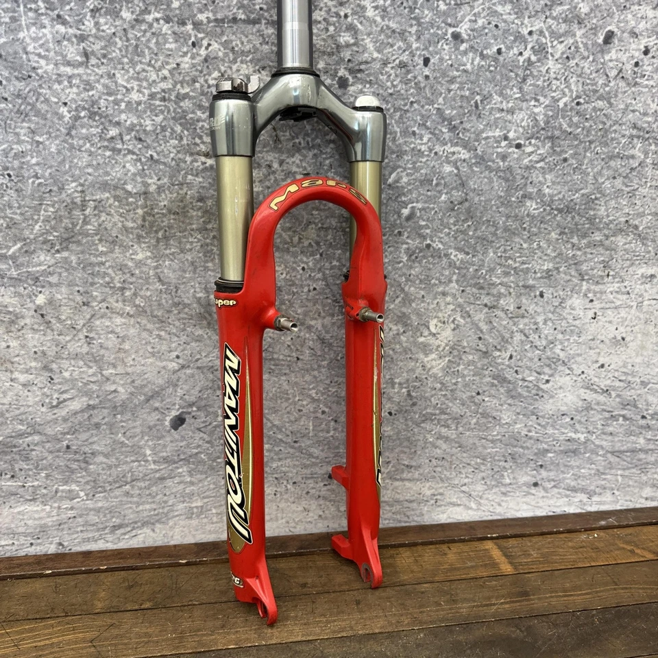 Vintage Manitou Mars Red Suspension Fork 26 In 1 1/8 Threadless 90s MTB Super - Image 2 of 4