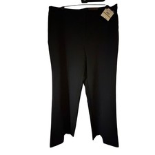 Rafaella Modern Straight Leg Pants Women 14 Black NEW RSBF5125 Lower Rise