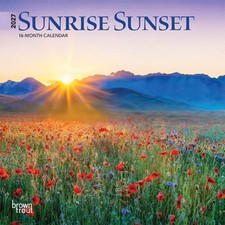 Sunrise Sunset 2027 7 X 14 Inch Hanging Monthly Mini Wall Calendar by Browntro