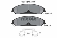 Textar Bremsbelagsatz, Scheibenbremse 2560501 FüR Chrysler Dodge Lancia