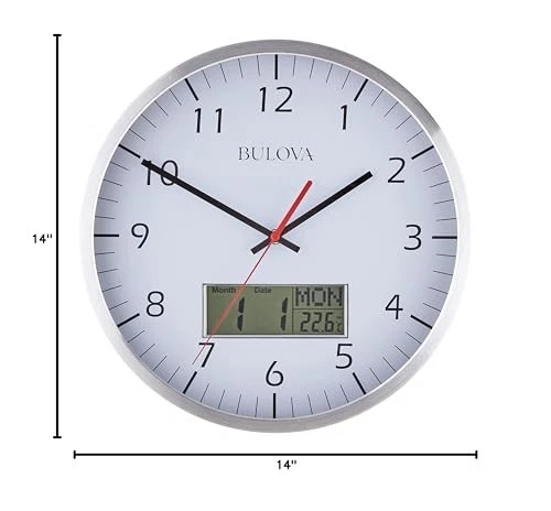 Bulova C4810 Manager Wall Clock, Silver - Image 4 of 4