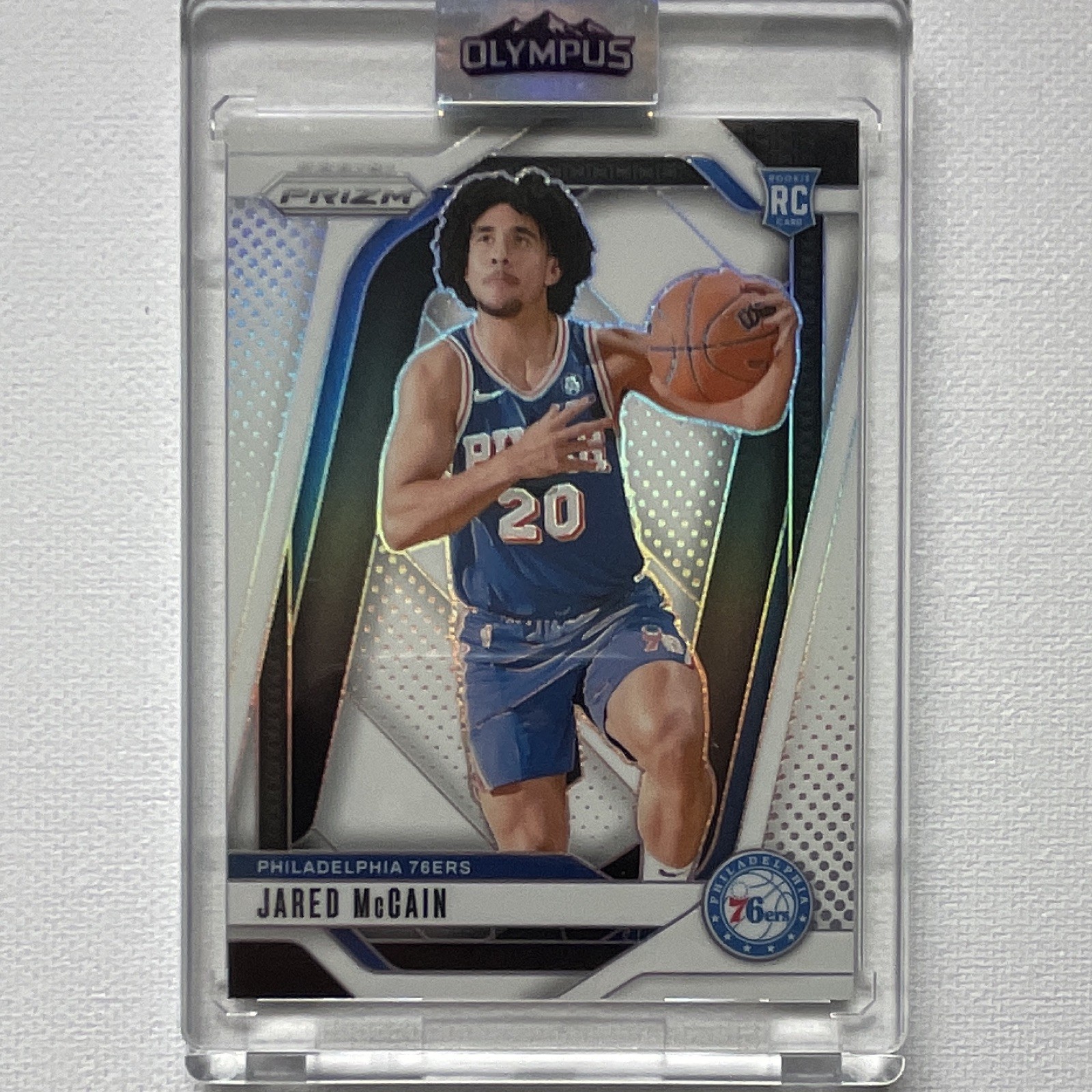 2024-25 Panini Prizm Jared McCain White Prizm RC /175 76ers #222