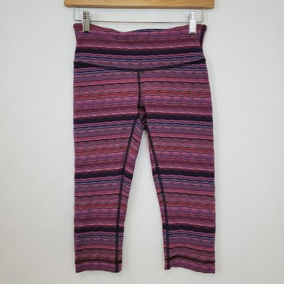 Lululemon Wunder Under Crop III Size 4 Space Dye Twist Naval Blue Very Light 21''