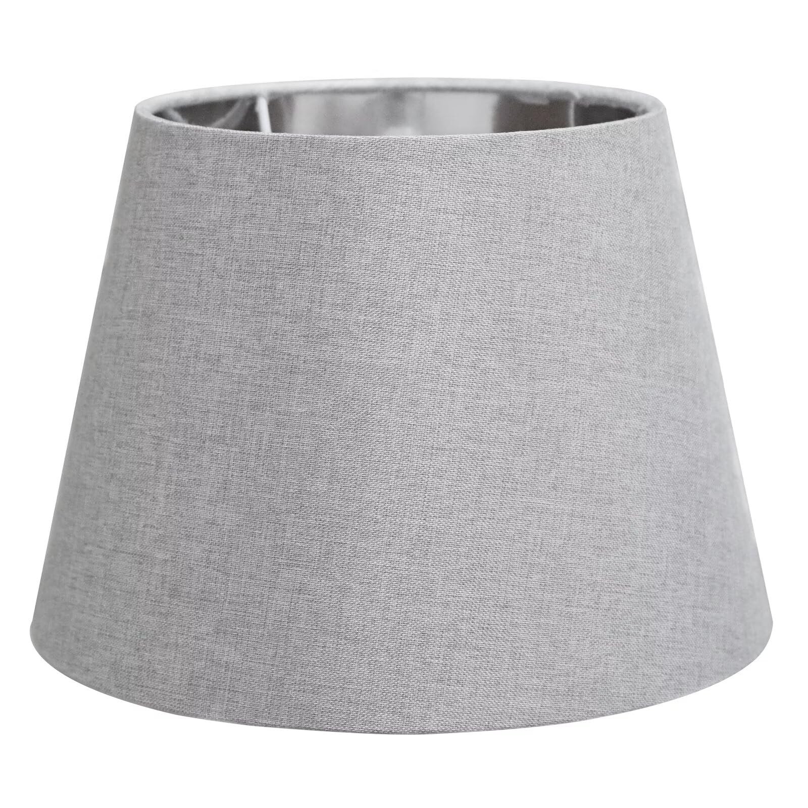 Abat-jour de remplacement conique 9" en tissu gris et finition argent luxe