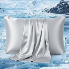 Pillowcases for Hair and Skin, Softer Than Silk Pillow Cases Queen 1 Pack Gray
