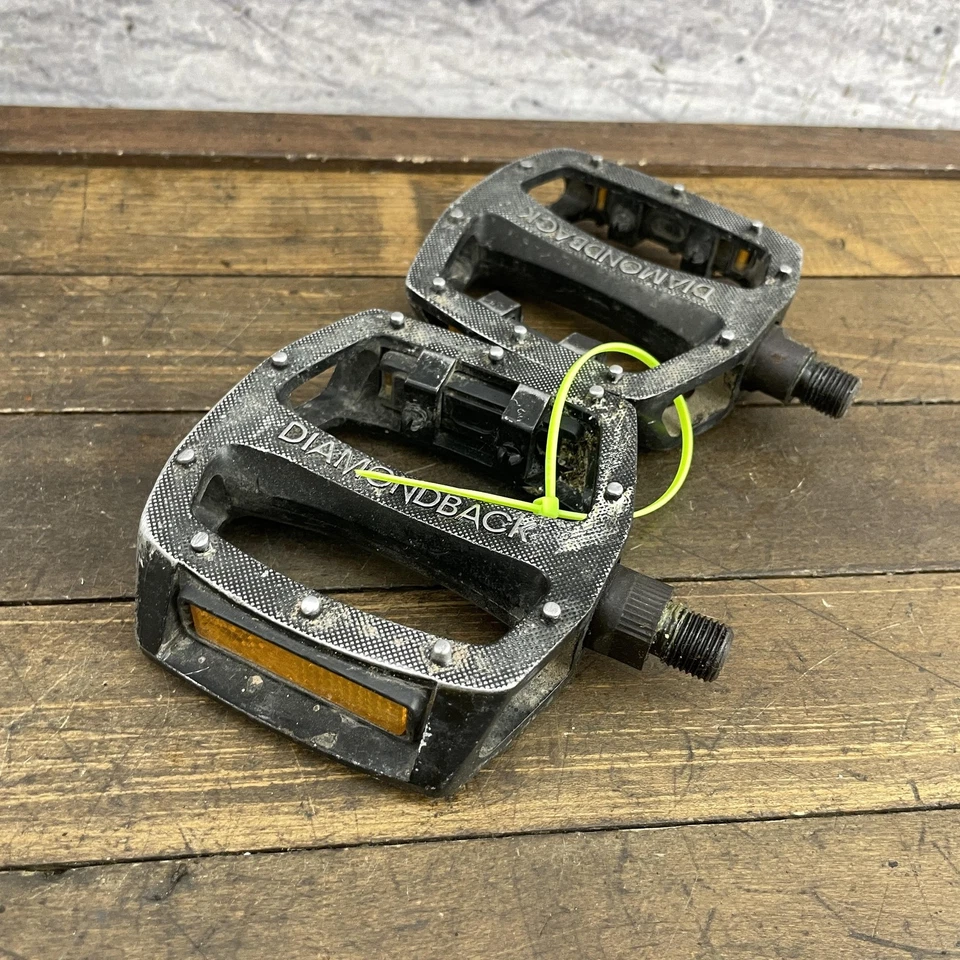 Pedales de bicicleta BMX Diamond Back vintage 1/2 OPC par de reflectores de aleación negra 475 g Foto 2 de 4