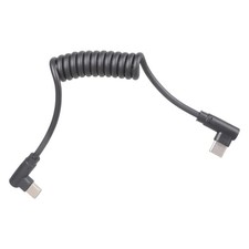 40W Fast Charging Usb C To Usb C Coiled Cable With 90 Degree Angled Connectors