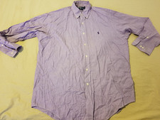 Mens Polo Ralph Lauren Dress Shirt 16 32 33 Purple Button Cotton