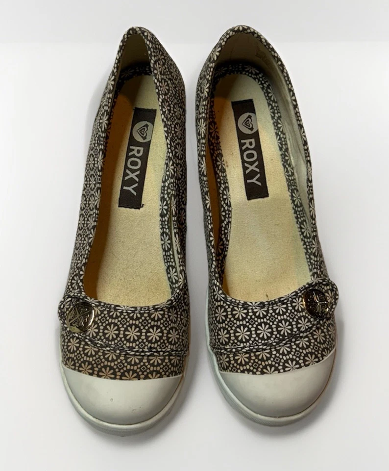 Zapatos de cuña para mujer Roxy Flora gris talla 10 Foto 2 de 4