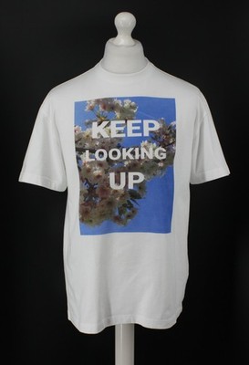 J.W. ANDERSON HERREN T-SHIRT KEEP LOOK UP UK M WEISS AD