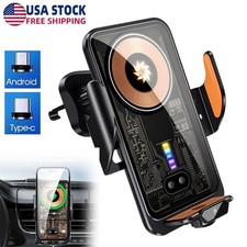 66W Fast Wireless Car Charger Automatic Sensor Clamping Air Vent Phone Holder US