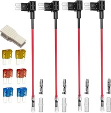 4pcs 12V-24V Add-a-Circuit Micro2 Fuse Tap, Piggyback Blade Fuse Holder with