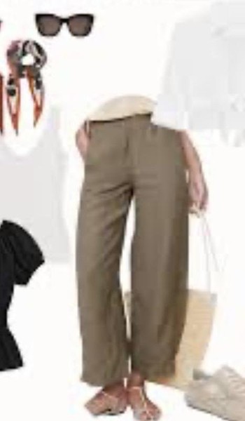 Women Boden Trousers Khaki Wool S