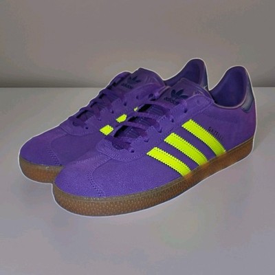 Adidas Gazelle Purple Yellow Suede Youth 7 Womens 8.5 Sneakers JP7126 New