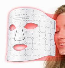 Máscara facial de silicona para terapia de luz LED de 7 colores con controlador, portátil,