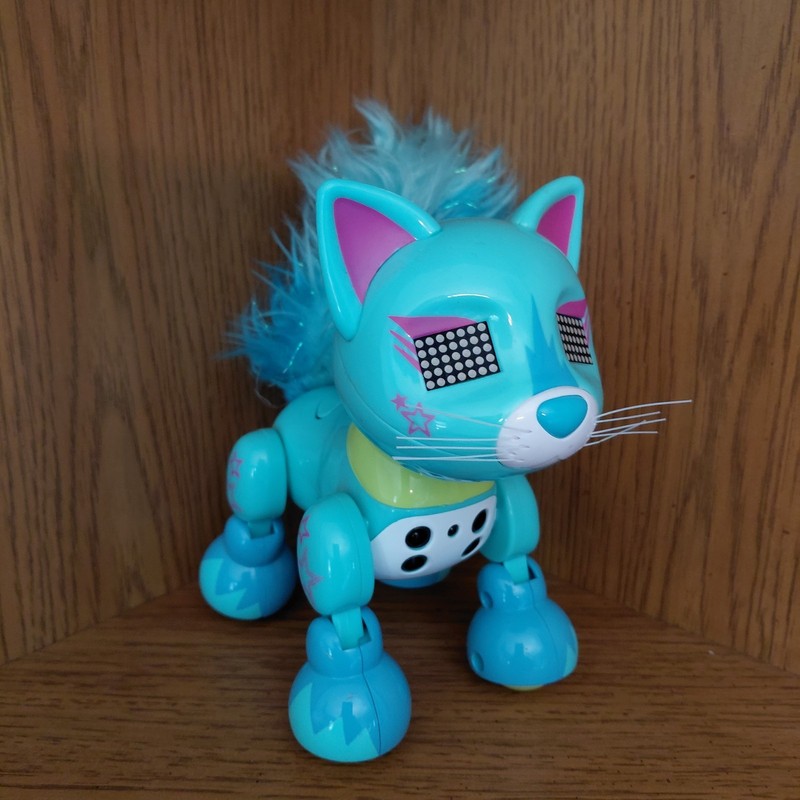 Spin Master Zoomer Meowzies "Patches" Blue Kitten Cat Robot Interactive - WORKS!