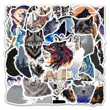 50 Pack of Cool Wolf Stickers for Laptop/Water Bottle/Phone Case