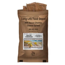 MRE Bacon Cheddar Cheese Spread 24-Pack | Long Shelf Life, Ready-to-Eat Meals