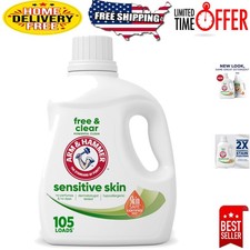 Hypoallergenic Free & Clear Liquid Laundry Detergent - 105 Fl Oz, 105 Loads 0.15 per gallon