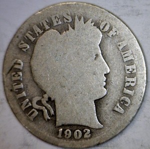 1902s Barber Dime SILVER Coin BETTER DATE 'S' Mint Mark LOT #2  NR
