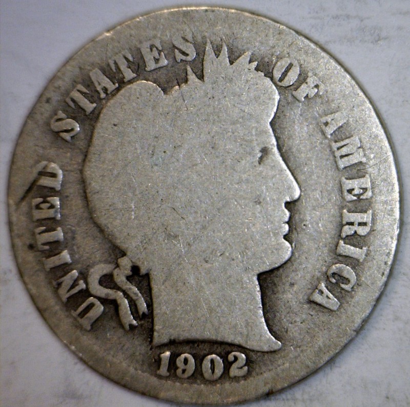 1902s Barber Dime SILVER Coin BETTER DATE 'S' Mint Mark LOT #2  NR