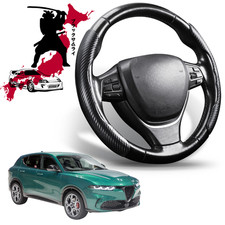 Black Samurai Steering Wheel Cover-Segmented for Alfa Romeo Tonale 2023 - Curr