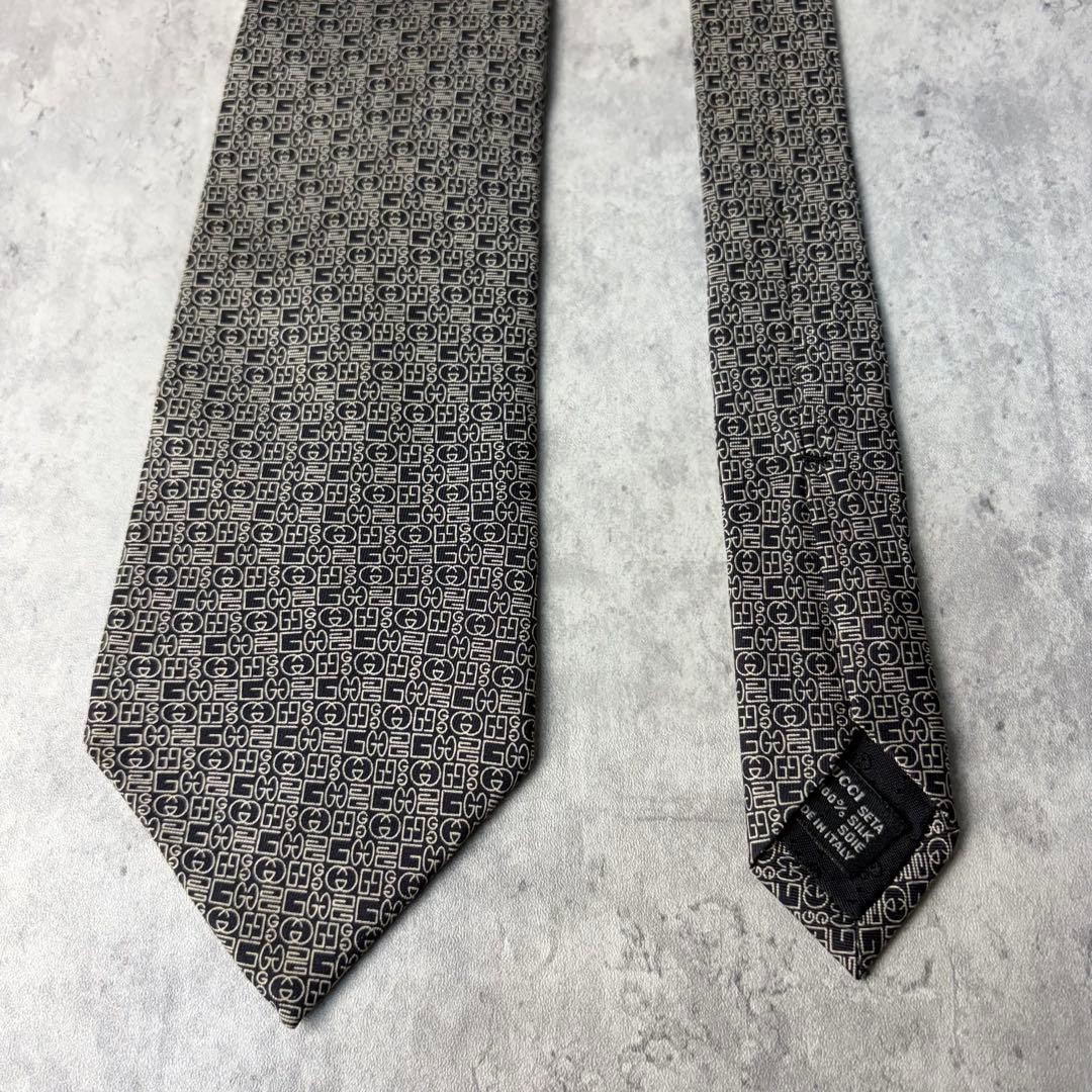 Gucci GG Pattern Interlocking Logo Silk Necktie B… - image 2