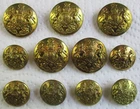Set of 11x British Army:"GENERAL SERVICE BRASS BUTTONS" (WW1-WW2 Period)