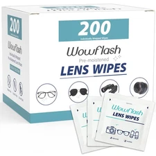 200 Count Lens Wipes for Eyeglasses, Eyeglass Lens Cleaning Wipes Pre-mo