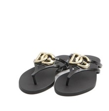 Black Dolce & Gabbana Rubber Thong slides Siz...